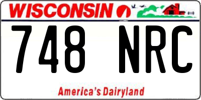 WI license plate 748NRC