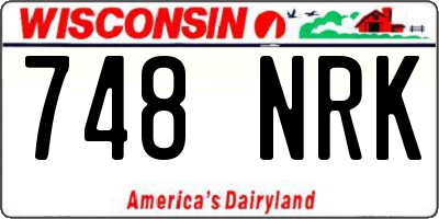 WI license plate 748NRK