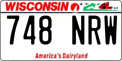 WI license plate 748NRW