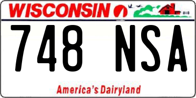 WI license plate 748NSA