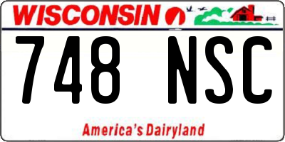 WI license plate 748NSC
