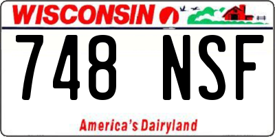 WI license plate 748NSF