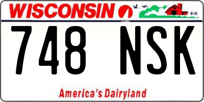 WI license plate 748NSK