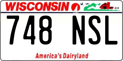 WI license plate 748NSL