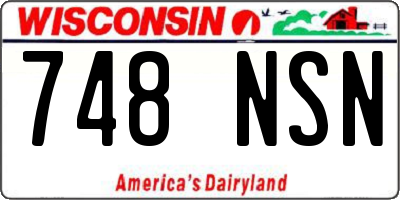 WI license plate 748NSN