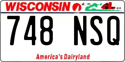 WI license plate 748NSQ