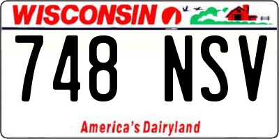 WI license plate 748NSV