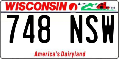 WI license plate 748NSW
