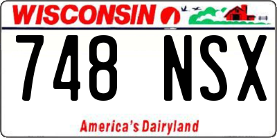 WI license plate 748NSX