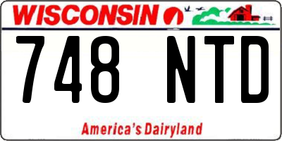 WI license plate 748NTD