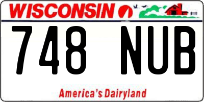 WI license plate 748NUB