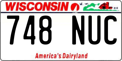 WI license plate 748NUC