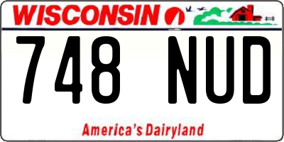 WI license plate 748NUD