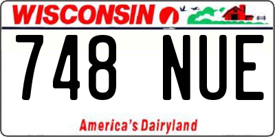 WI license plate 748NUE