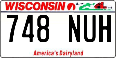 WI license plate 748NUH