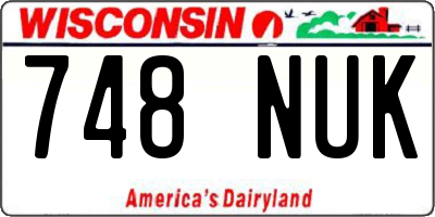 WI license plate 748NUK