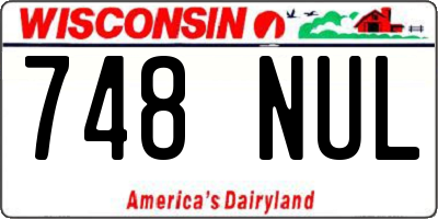 WI license plate 748NUL