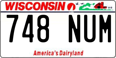 WI license plate 748NUM