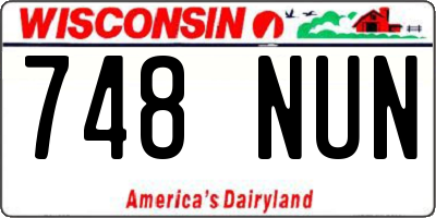 WI license plate 748NUN