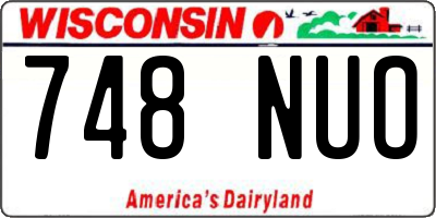 WI license plate 748NUO