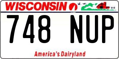 WI license plate 748NUP