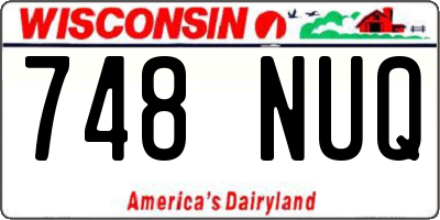 WI license plate 748NUQ