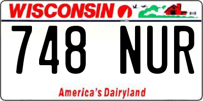 WI license plate 748NUR