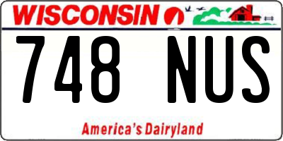WI license plate 748NUS