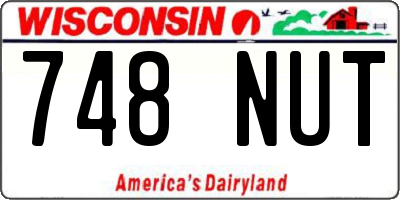 WI license plate 748NUT