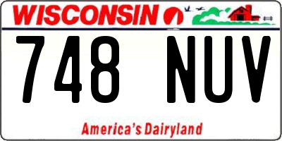 WI license plate 748NUV