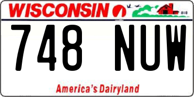 WI license plate 748NUW