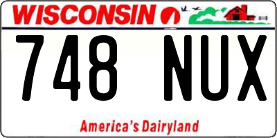 WI license plate 748NUX