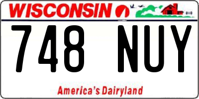 WI license plate 748NUY