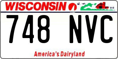 WI license plate 748NVC