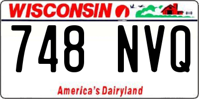 WI license plate 748NVQ