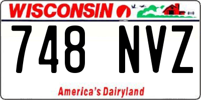 WI license plate 748NVZ