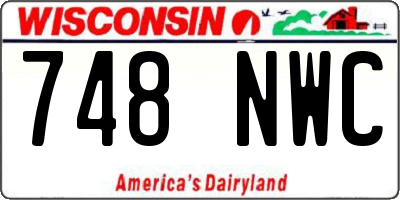 WI license plate 748NWC