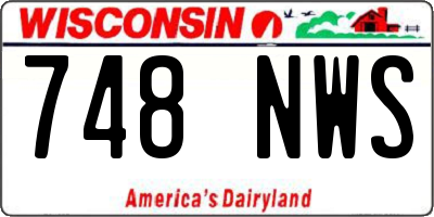 WI license plate 748NWS