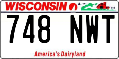 WI license plate 748NWT