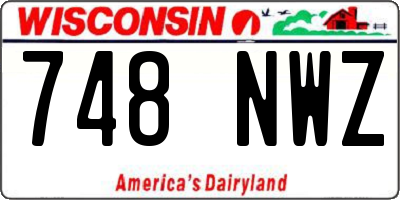 WI license plate 748NWZ