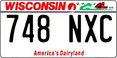 WI license plate 748NXC