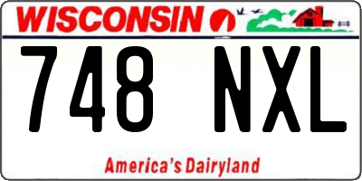 WI license plate 748NXL