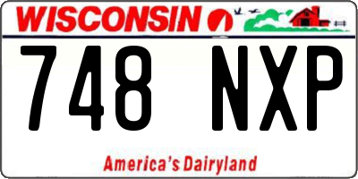 WI license plate 748NXP
