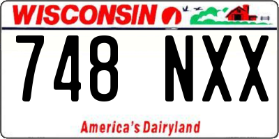 WI license plate 748NXX