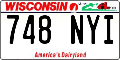 WI license plate 748NYI