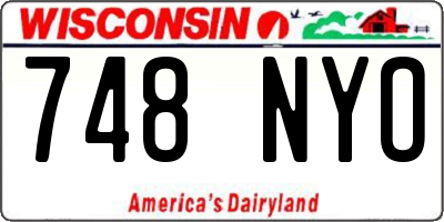 WI license plate 748NYO