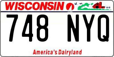 WI license plate 748NYQ