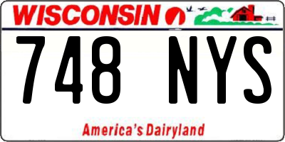 WI license plate 748NYS