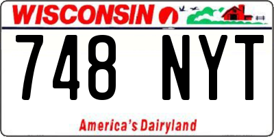 WI license plate 748NYT