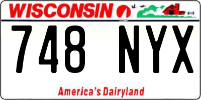 WI license plate 748NYX